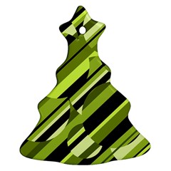 Green Pattern Christmas Tree Ornament (2 Sides)