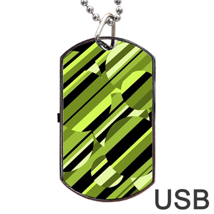 Green pattern Dog Tag USB Flash (Two Sides) 