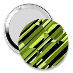 Green pattern 3  Handbag Mirrors