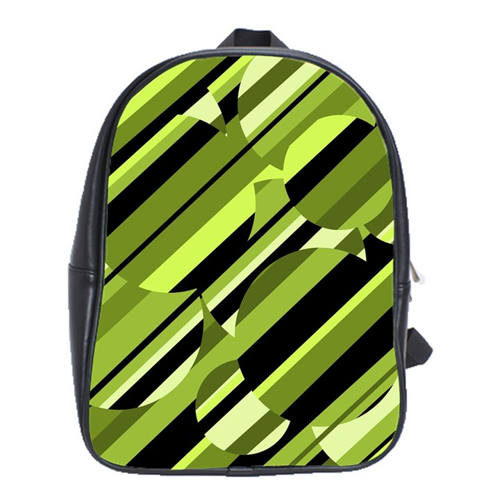 Green pattern School Bags (XL) 