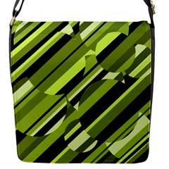 Green pattern Flap Messenger Bag (S)