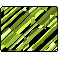 Green pattern Double Sided Fleece Blanket (Medium) 