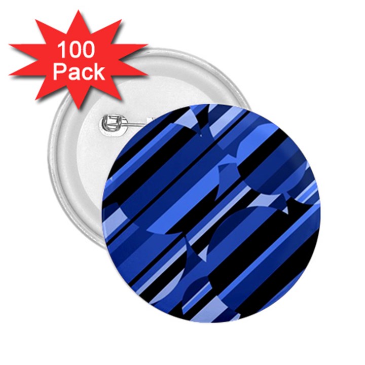 Blue pattern 2.25  Buttons (100 pack) 