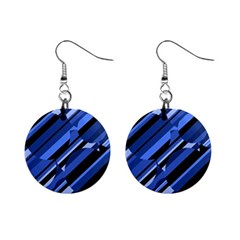 Blue Pattern Mini Button Earrings by Valentinaart