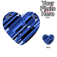 Blue Pattern Playing Cards 54 (heart)  by Valentinaart