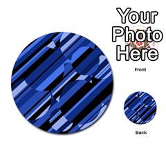 Blue Pattern Multi-purpose Cards (round) 