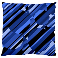 Blue Pattern Large Cushion Case (one Side) by Valentinaart