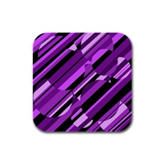 Purple Pattern Rubber Square Coaster (4 Pack)  by Valentinaart