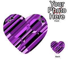 Purple Pattern Playing Cards 54 (heart)  by Valentinaart