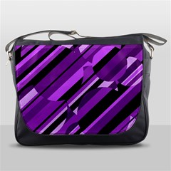 Purple Pattern Messenger Bags by Valentinaart