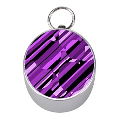 Purple Pattern Mini Silver Compasses by Valentinaart