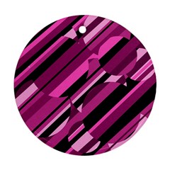 Magenta Pattern Ornament (round)  by Valentinaart