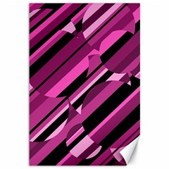 Magenta Pattern Canvas 12  X 18   by Valentinaart