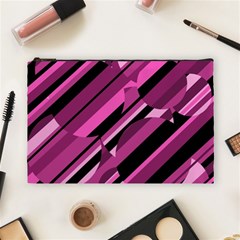 Magenta Pattern Cosmetic Bag (large)  by Valentinaart