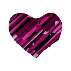 Magenta Pattern Standard 16  Premium Heart Shape Cushions by Valentinaart