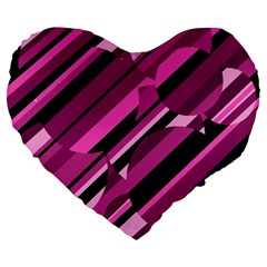 Magenta Pattern Large 19  Premium Heart Shape Cushions by Valentinaart