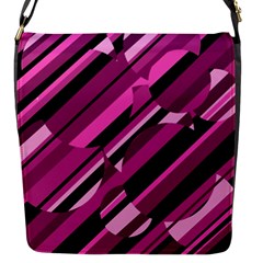 Magenta Pattern Flap Messenger Bag (s) by Valentinaart