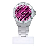 Magenta pattern Plastic Nurses Watch Front