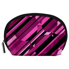 Magenta Pattern Accessory Pouches (large)  by Valentinaart