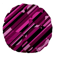 Magenta Pattern Large 18  Premium Flano Round Cushions by Valentinaart