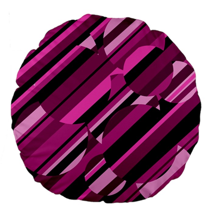 Magenta pattern Large 18  Premium Flano Round Cushions