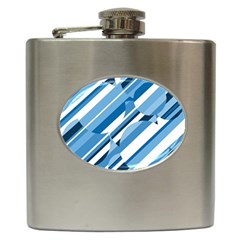 Blue Pattern Hip Flask (6 Oz) by Valentinaart