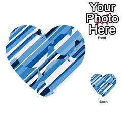 Blue Pattern Multi-purpose Cards (heart) 