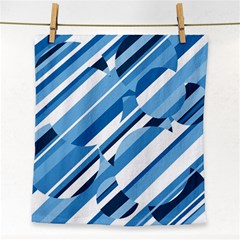 Blue Pattern Face Towel by Valentinaart