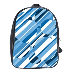 Blue Pattern School Bags(large)  by Valentinaart