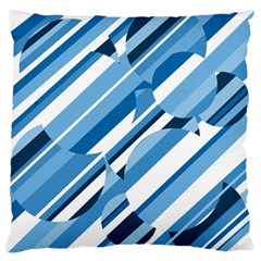 Blue Pattern Large Flano Cushion Case (one Side) by Valentinaart