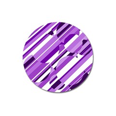 Purple Pattern Magnet 3  (round) by Valentinaart