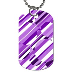 Purple Pattern Dog Tag (one Side) by Valentinaart