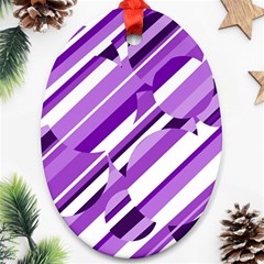 Purple Pattern Oval Ornament (two Sides) by Valentinaart