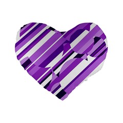 Purple Pattern Standard 16  Premium Flano Heart Shape Cushions