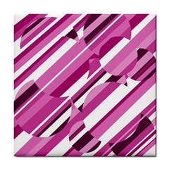 Magenta Pattern Tile Coasters by Valentinaart