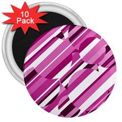 Magenta Pattern 3  Magnets (10 Pack)  by Valentinaart