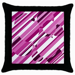 Magenta Pattern Throw Pillow Case (black) by Valentinaart