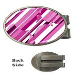 Magenta pattern Money Clips (Oval)  Front