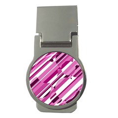 Magenta Pattern Money Clips (round)  by Valentinaart