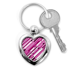 Magenta Pattern Key Chains (heart)  by Valentinaart