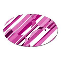 Magenta Pattern Oval Magnet by Valentinaart