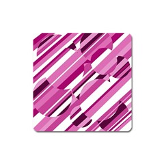 Magenta Pattern Square Magnet by Valentinaart