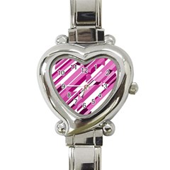 Magenta Pattern Heart Italian Charm Watch by Valentinaart