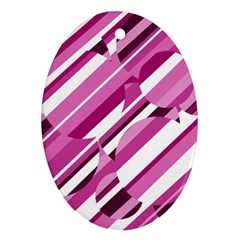 Magenta Pattern Oval Ornament (two Sides) by Valentinaart