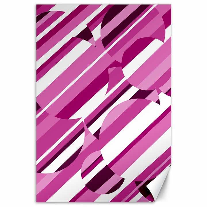 Magenta pattern Canvas 12  x 18  