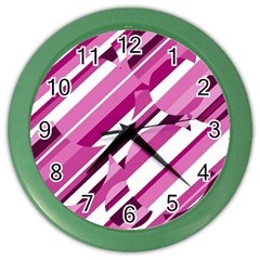 Magenta Pattern Color Wall Clocks by Valentinaart