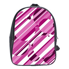 Magenta Pattern School Bags(large)  by Valentinaart