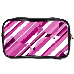 Magenta Pattern Toiletries Bags by Valentinaart