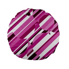 Magenta Pattern Standard 15  Premium Round Cushions by Valentinaart