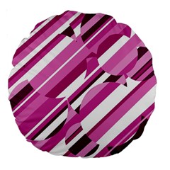 Magenta Pattern Large 18  Premium Round Cushions by Valentinaart